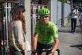 MuggiÃÂ², Italy May 26, 2016; Davide Formolo, team Cannondale, meet his girlfriend before the start of the stage
